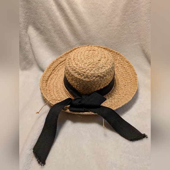 The Scala Collection Straw Hat with Black Ribbon Petite - Picture 1 of 7